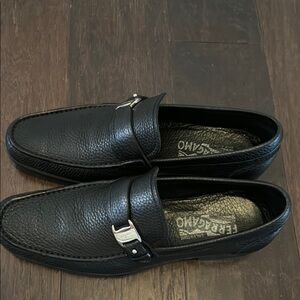 Salvatore Ferragamo Black Leather Loafers